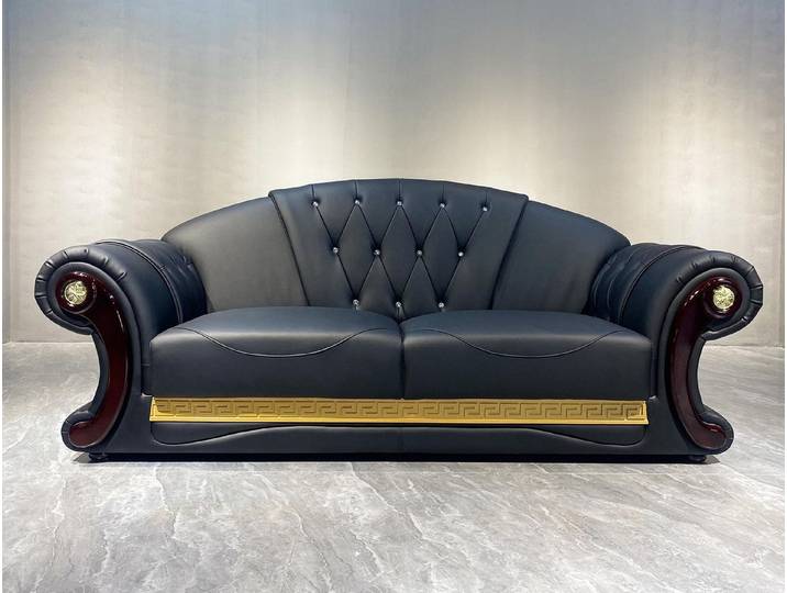 JVmoebel Chesterfield-Sofa Elegantes Sofa aus Lederfaserstoff im Barock Stil mit Knopfheftung, Packung, Made in Europa