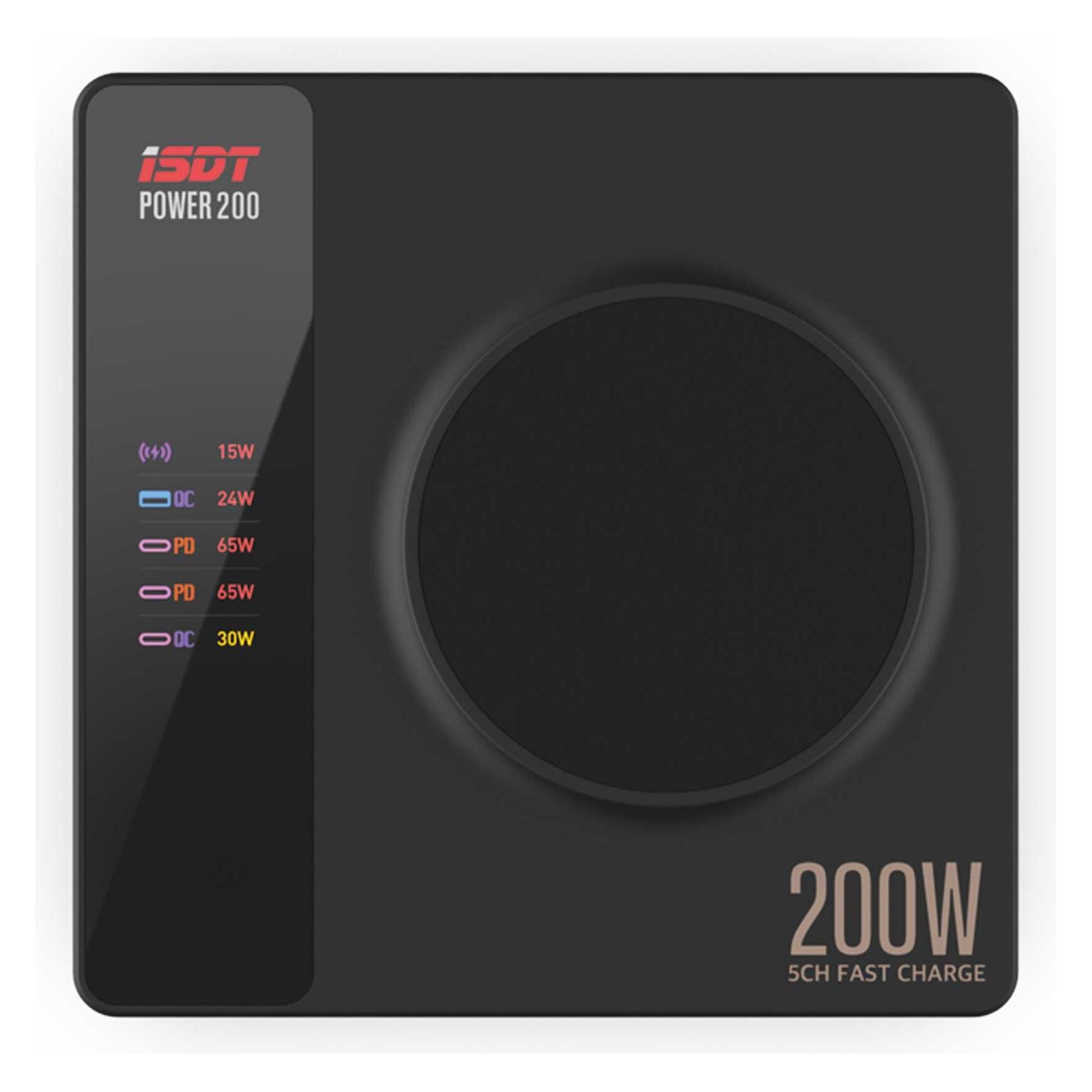Isdt Power 200 4+1 3x USB-C 1x USB-A mit wireless Ladefunktion (Power200)