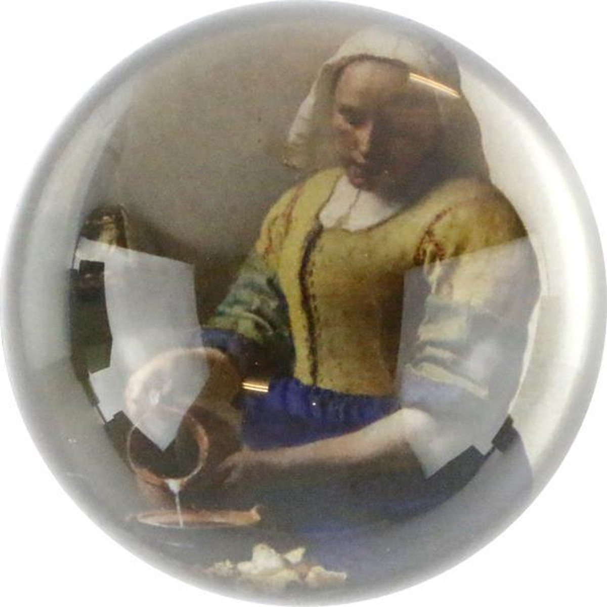 Lanzfeld Bolle presse-papier van massief glas De Melkmeid Vermeer