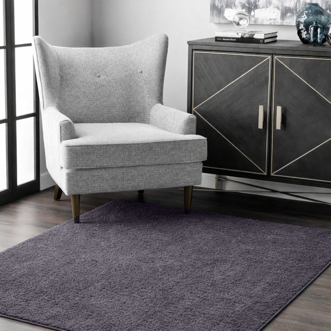 17 Stories Luxury Pashmina Rug High Low Pile Bedroom Carpet Grey 160x230 cm