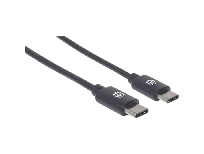 Manhattan 354868 USB 2.0 type C-kabel type C-stekker naar type C-stekker 480 Mbit/s, 0,5 m zwart