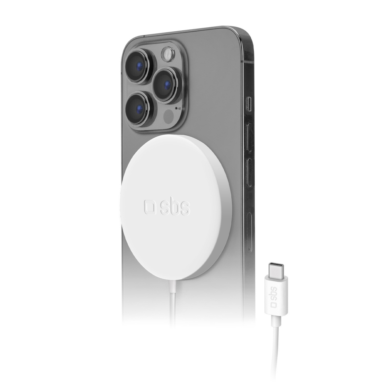 SBS Mag Wireless Charger 15W TECBCHGMAGW Kabelloses Ladeger. für iPhone/Android
