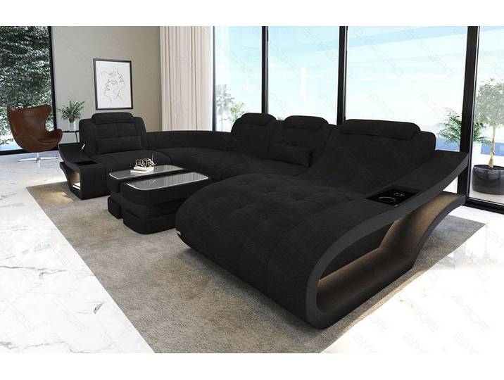 Stoff Wohnlandschaft Elegante U-Form