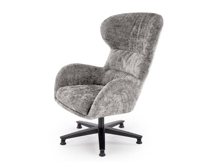 Fauteuil Pivotant Confort Tissu Gris\, Dossier Haut Covy