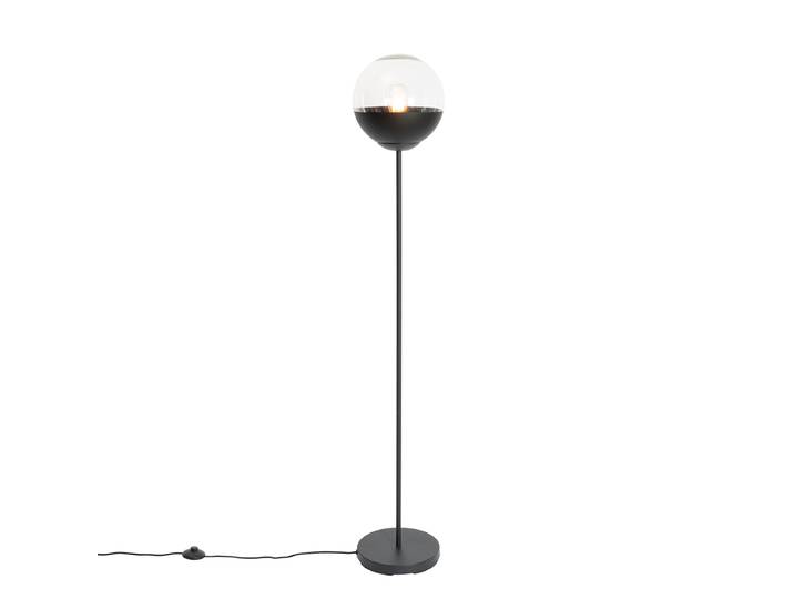 Lampadaire rétro noir avec verre clair - Eclipse
