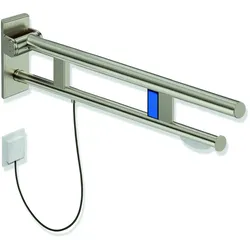 HEWI Stützklappgriff Duo, Design A, Edelstahl, PVD, 900 mm Ausladung