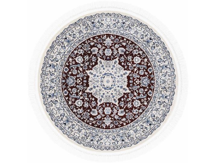 Teppich CARPETFINE Nain Diane, auch als Läufer , rot, H:8mm Ø:200cm, Polyester, Polypropylen, Teppiche, Teppich, Kurzflor mit Fransen, Vintage Orient Look, Wohnzimmer