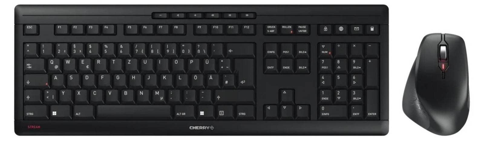 Cherry Stream Desktop Comfort draadloze toetsenbord en muis set - zwart - JD-8550DE-2