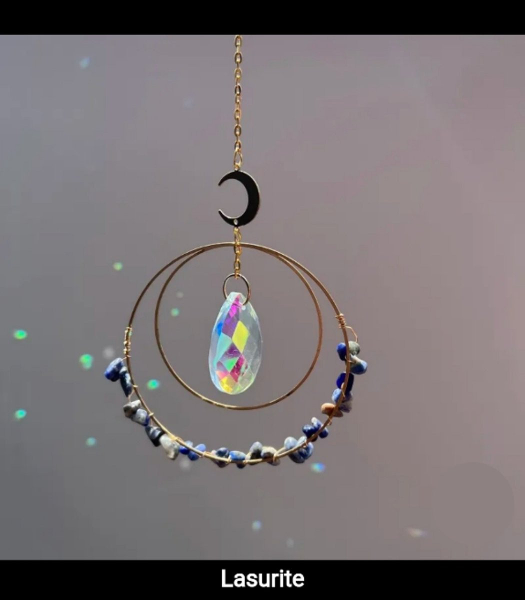 Suncatcher Lapis Lazuli Edelsteen - Blauwe Lazuriet Kristal Zonnevanger voor Raamdecoratie