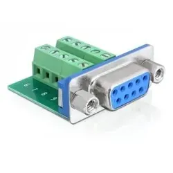 DeLOCK 65268 Kabeladapter Sub-D 9 pin Terminal block 10 pin Grün