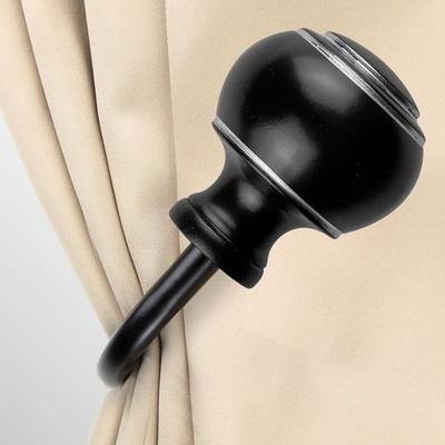Rod Desyne Farrar Curtain Holdback Pair, Pair, Black