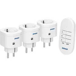 Orno Zestaw Bezprzewodowcyh Mini Gniazd Sterowanych Pilotem 3+1 Schuko (3 Stk.), Batterien + Akkus