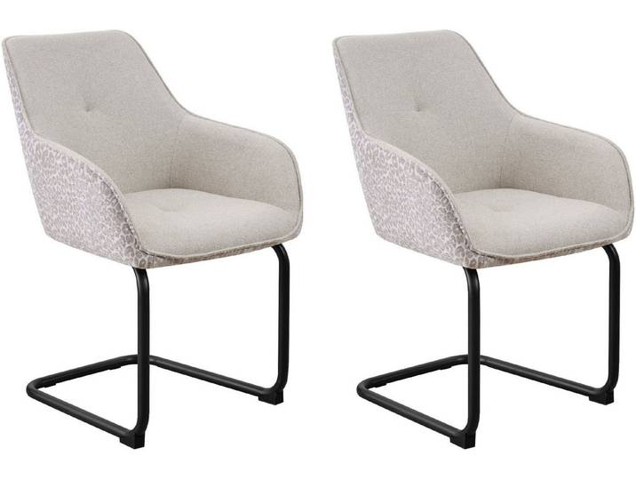 OTTO home Freischwinger Albany (Set, 2 St), moderner Freischwinger mit Leopardenlook und hochwertigem Webstoff