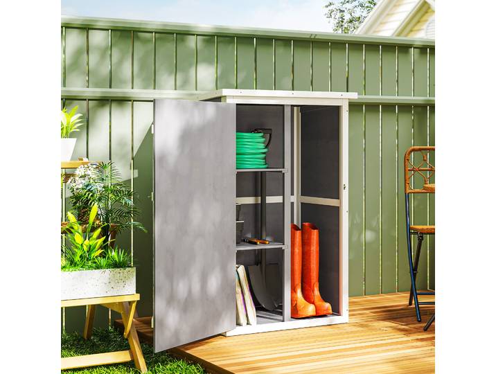 Outsunny Armoire Jardin Bois Sapin Toit Incliné Verrouillable
