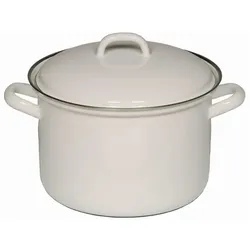 Riess Fleischtopf mit Deckel Ø18cm Classic weiss Emaille Induktion