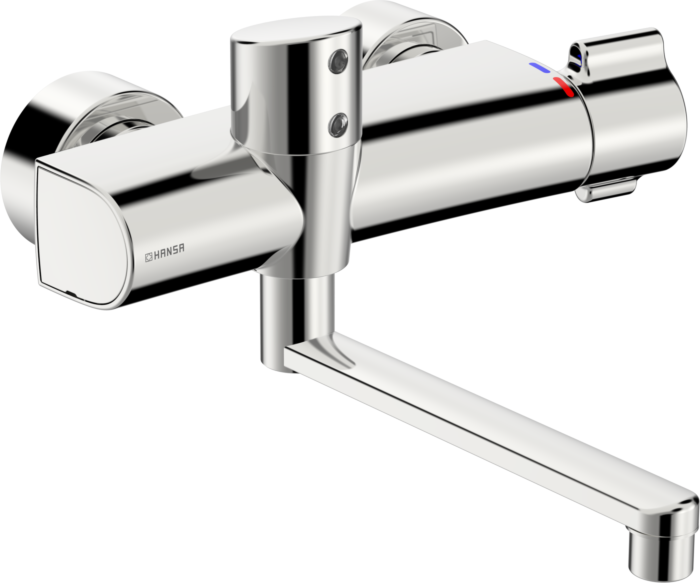 Hansaelectra Infrarot-Waschtisch-Wand-Armatur 08866202 Batteriebetrieb, Thermostat, Ausladung 286mm, chrom