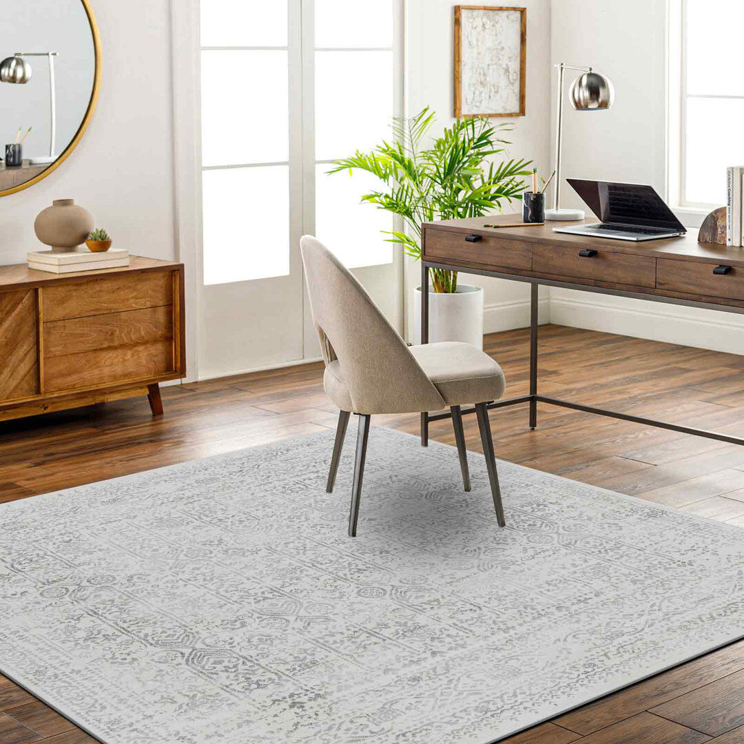 Mistana Copenhaver Power Loom Grey/Cream Area Rug Cream;Black;Gray Square 200cm