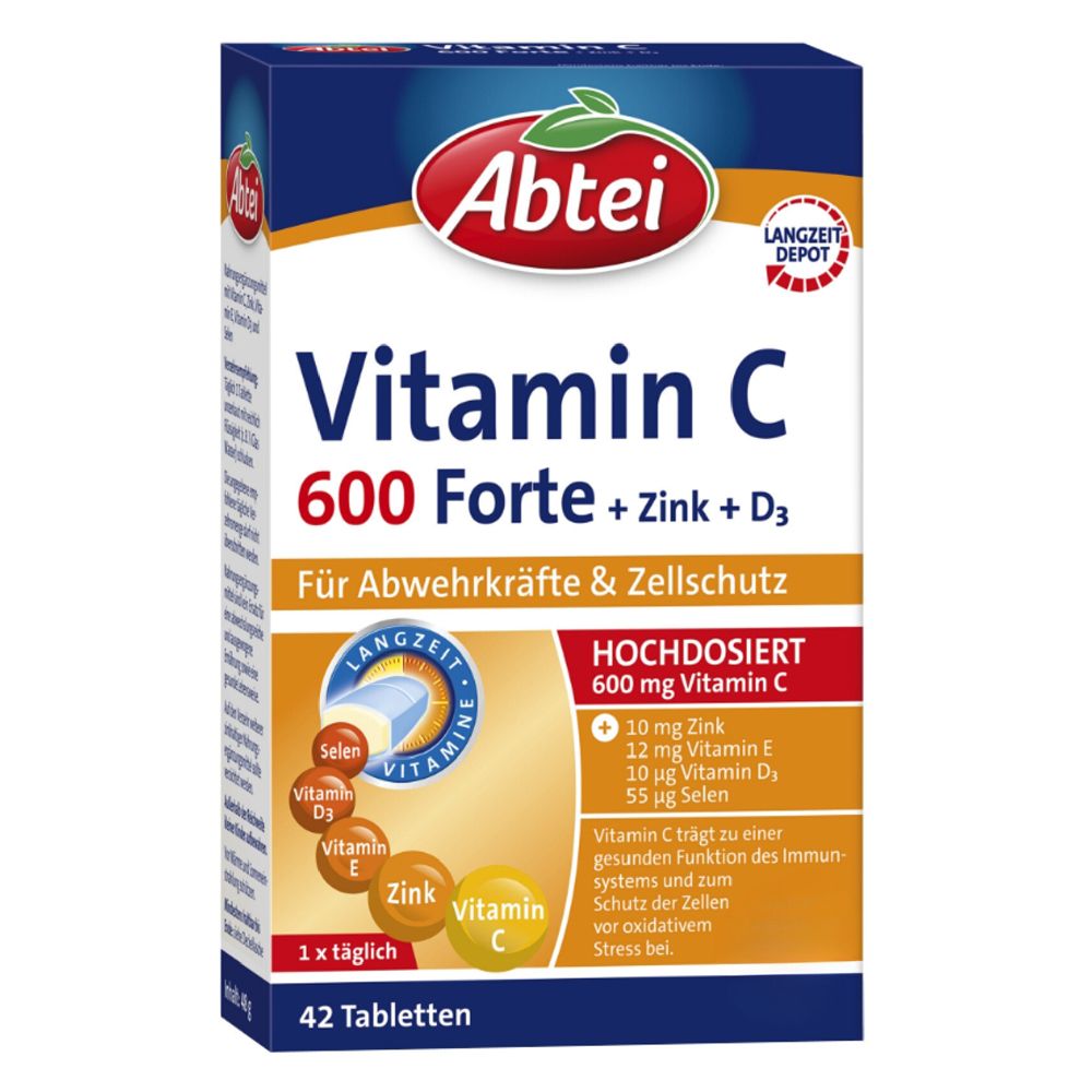 Abtei Vitamin C 600 Forte Tabletten Titandioxidfr. 42 St