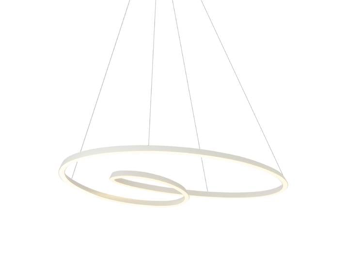 Suspension scandinave beige 110cm avec LED à intensité variable
