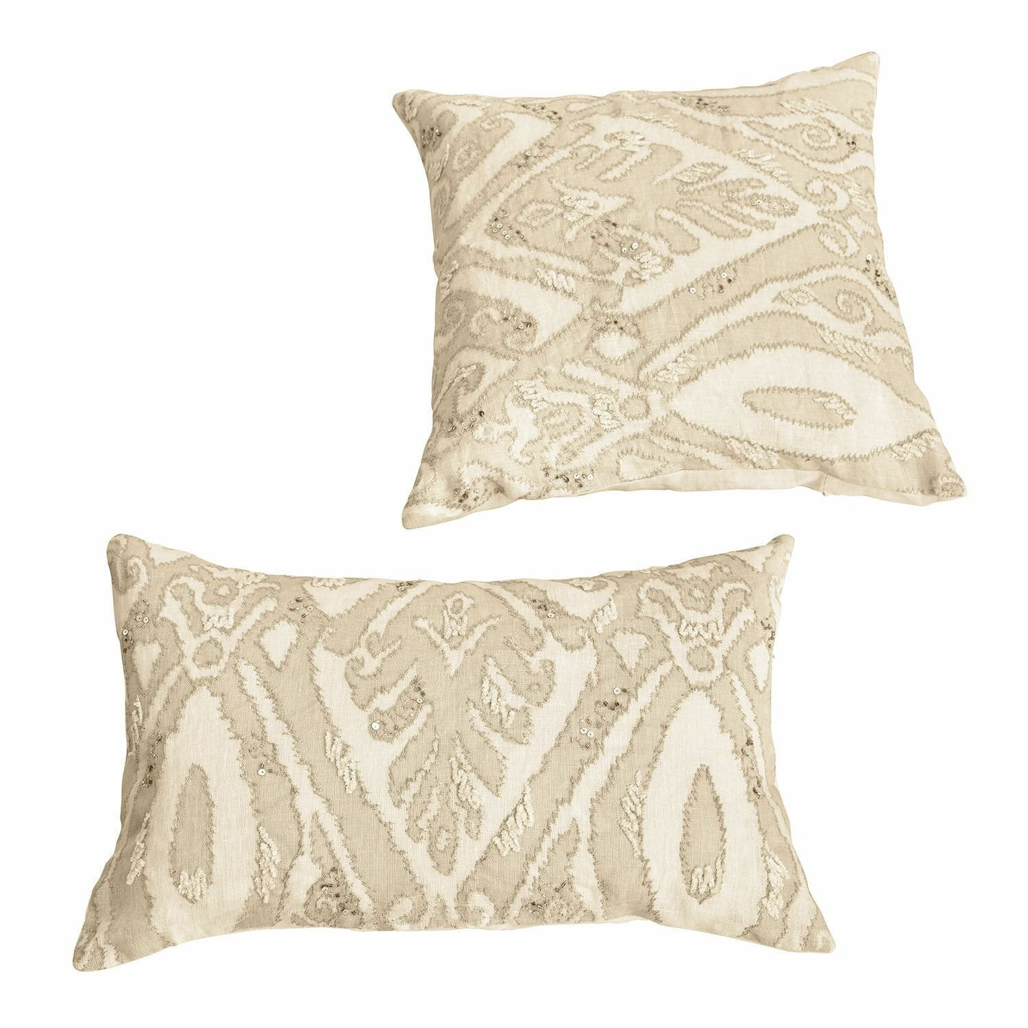 Loberon Armidale Kussenhoezen set van 2 wit/beige