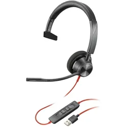 HP Poly Blackwire 3310 Microsoft (Kabelgebunden, USB-C, Microsoft Teams), Office Headset, Schwarz