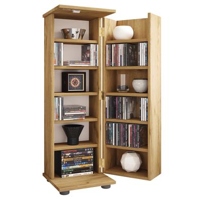 Media-Regal VCM "Holz Schrank CD DVD Regal abschließbar Engalo L", braun (honig, eiche), B:31cm T:31cm, Regale