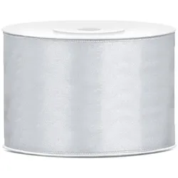 25x Satinband, silber, 50mm/25m