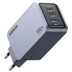Ugreen Nexode Pro (100 W, 3 Ports), USB Ladegerät, Grau, Schwarz