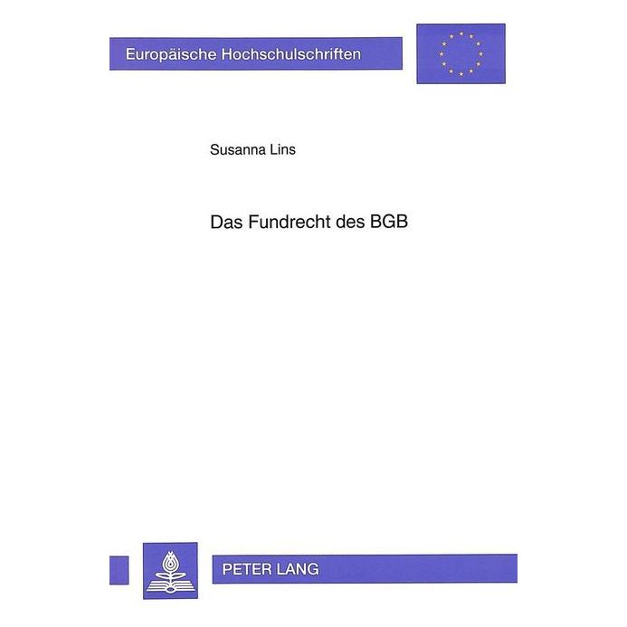 Peter Lang Das Fundrecht des BGB (Softcover, Susanna Lins) (56033668)