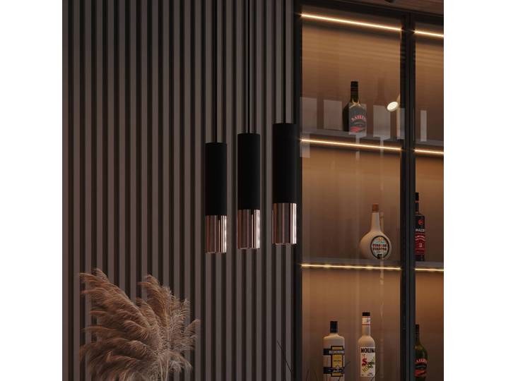 Hängeleuchte Thalassa SOLLUX LIGHTING, dimmbar, schwarz, für Wohn- / Esszimmer, Metall, Modern