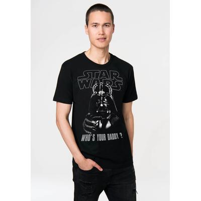 T-Shirt LOGOSHIRT "Star Wars - Whos Your Daddy", Herren, Gr. XXL, schwarz, 100% Baumwolle, bedruckt, unifarben, normal, Rundhals, Shirts T-Shirt, mit coolem Print
