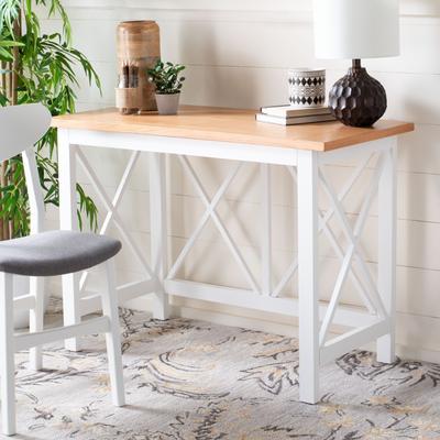 SAFAVIEH Freyr 20-Inch Wood Desk, Natural and White, Farmhouse