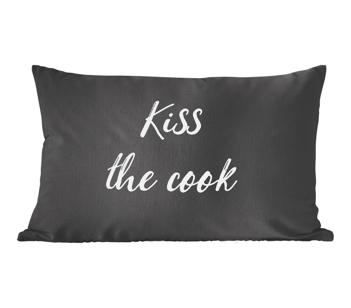 PillowMonkey Sierkussen met Quotes Zoen en Kiss the Cook, 60 x 40 cm