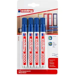 Edding, Marker, Permanentmarker 4ST blau (4x)