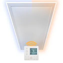 Heidenfeld Infrarot-Deckenheizung HF-HP500 2.0 mit Licht, 390-800Watt, 3-20m2, Fernbedienung, LED (800 Watt)