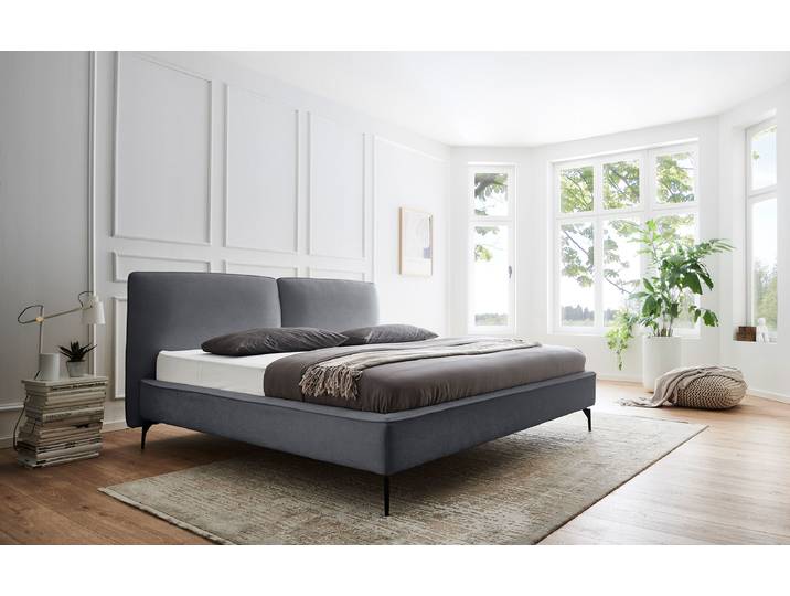 Polsterbett Infinity 200 x 200cm Webstoff Libra Grau