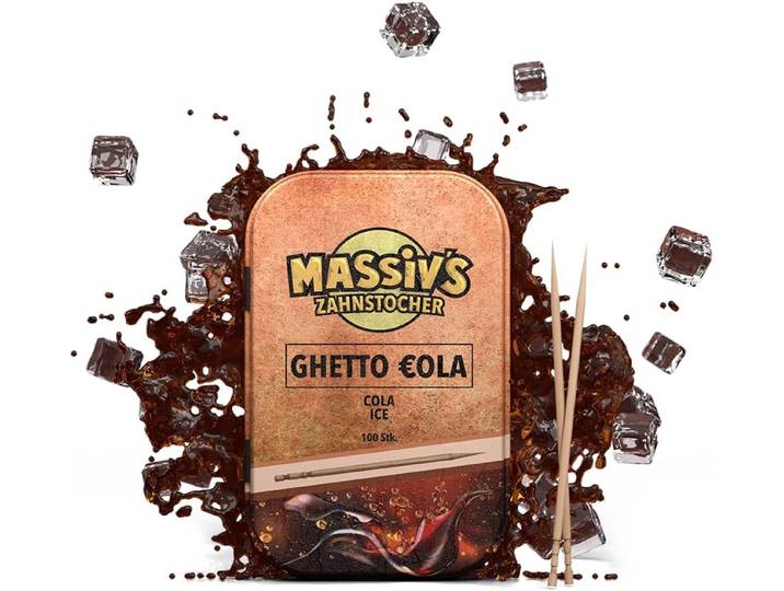 Massiv's Ghetto Cola Zahnstocher mit Geschmack Cola Ice in Metalldose