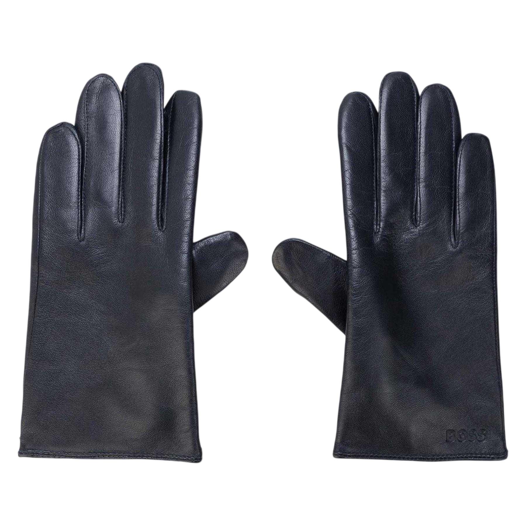 Boss Heren Gioli Lamsleer Handschoenen (Donkerblauw)