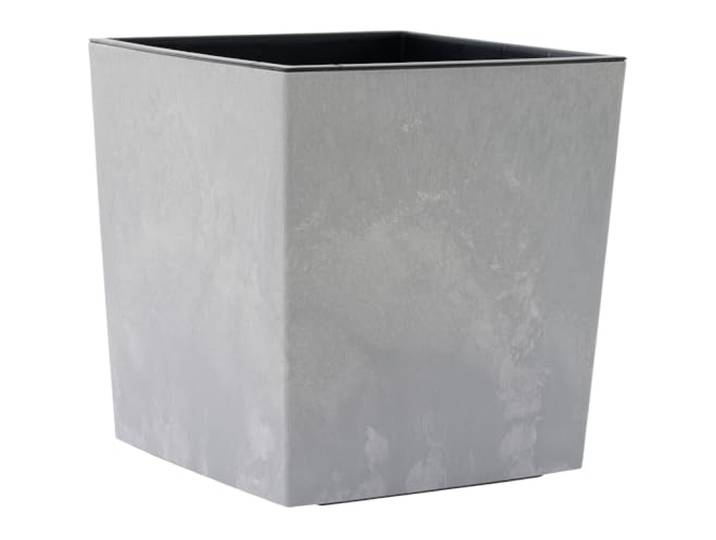 Siena Garden Pflanzgefäße Nizza Stone grau Betonoptik, 40 x 41 cm Kunststoffgefäß mit Einsatz