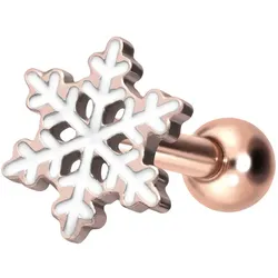 Titan Ohrpiercing mit Innengewinde SCHNEEFLOCKE
