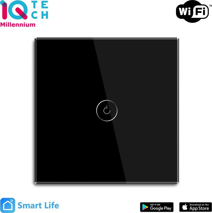 iQtech Millennium NoN Smartlife schakelaar, zwart (geen Wi-Fi)