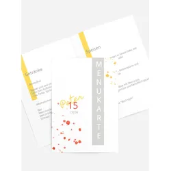 Menükarten Geburtstag selbst gestalten mit Spruch und Fotos im Onlinedesigner bei Meine-Kartenmanufaktur.de