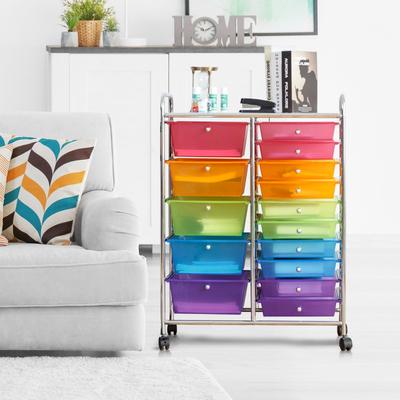 Lirago 15-Drawer Utility Rolling Cart with Drawers Multi-Use Storage