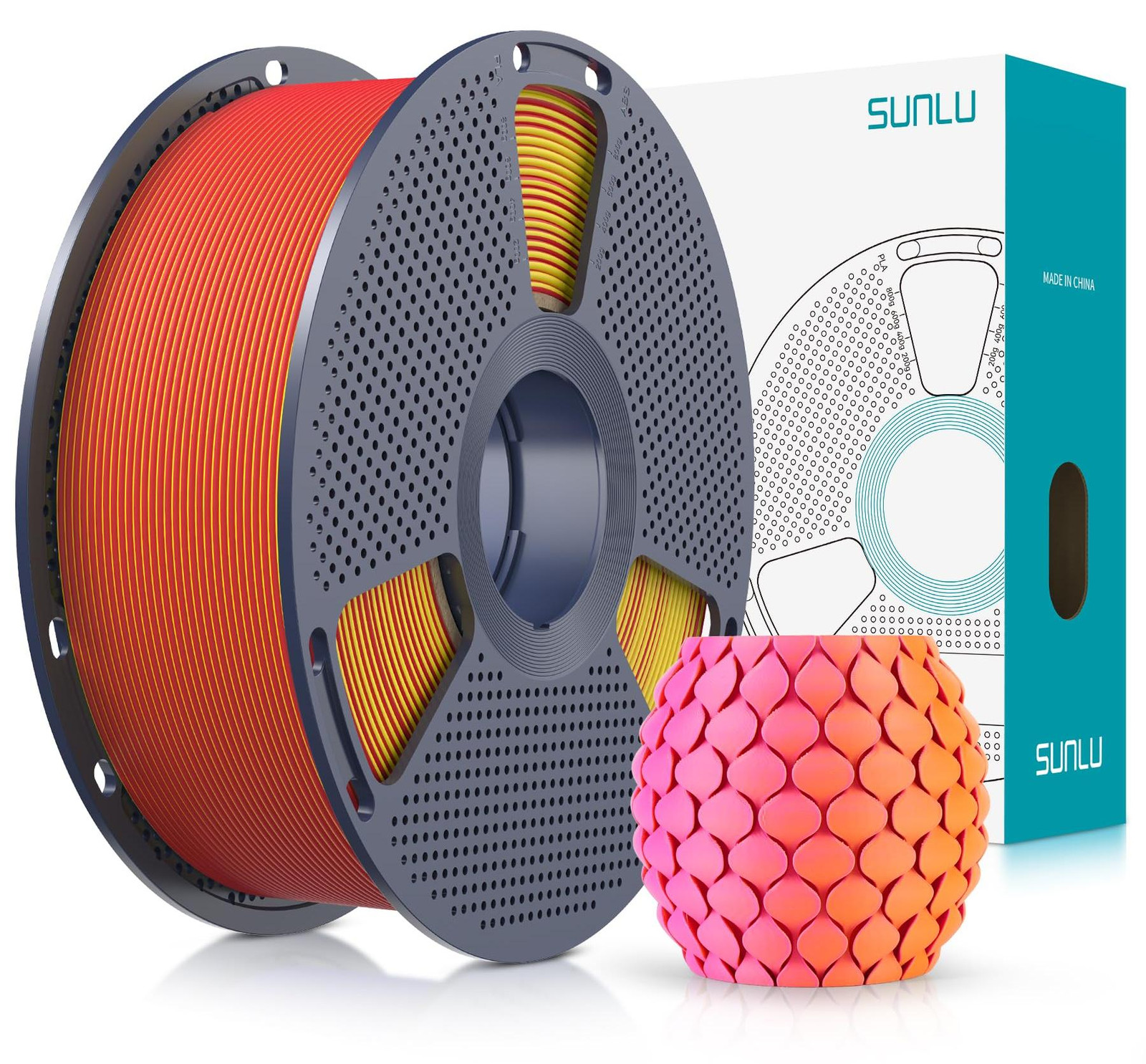 Selius PLA-filament mat, 1,75 mm, Geelrood