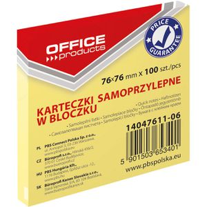 Office-Products Haftnotizen 14047611-06, gelb, 76 x 76mm, selbstklebend, 100 Blatt