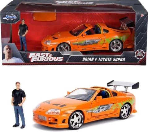 Jada Fast and Furious Auto 1995 Toyota Supra + Brian O'Conner Figur
