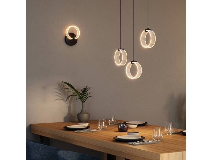 OSRAM Wandleuchte Decor Circle, schwarz, für Wohn- / Esszimmer, Kunststoff, Modern