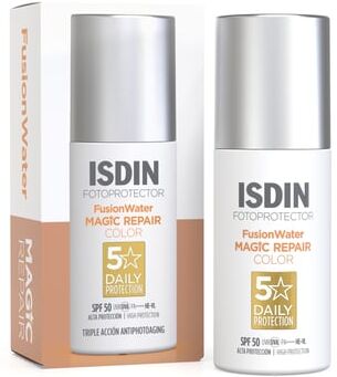 ISDIN Fotoprotector FusionWater MAGIC REPAIR COLOR SPF50 50ML - Protetor solar facial ultraligeiro com cor e com tripla ação anti-fotoenvelhecimento