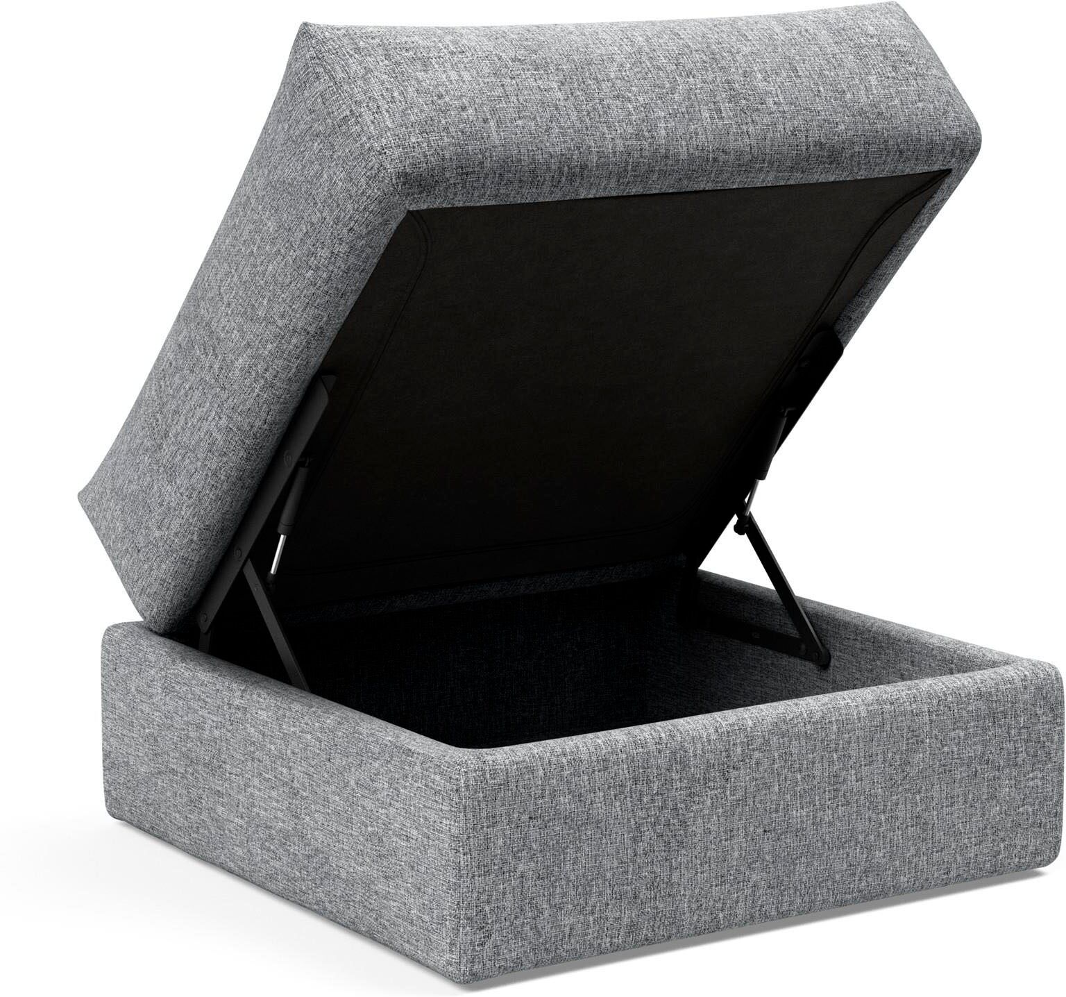 Stauraumhocker INNOVATION LIVING ™ "CORNILA", grau (granite 565 twist), B:75cm H:45cm T:75cm, 100% Polyester, Hocker, Stauraumhocker, Hocker mit Stauraum, Fußablage, zusätzlicher Sitzplatz