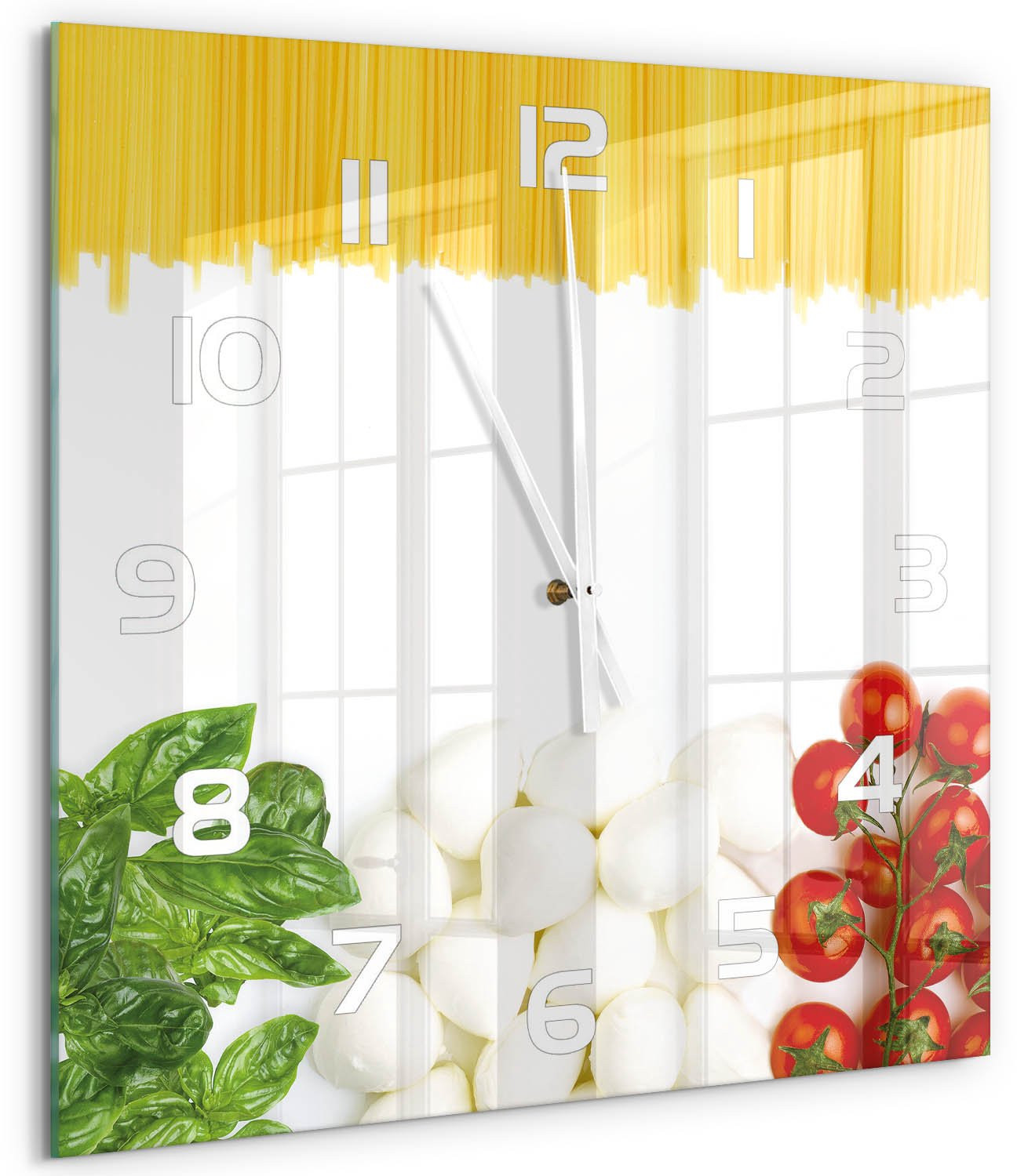 Tulup Wandklok Italiaanse vlag Decoratieve Glazen Klok - Veelkleurig - 60 x 60 cm